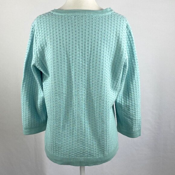 Sundance Blue Cardigan Sweater Textured Button Front Size Medium - Picture 2 of 11